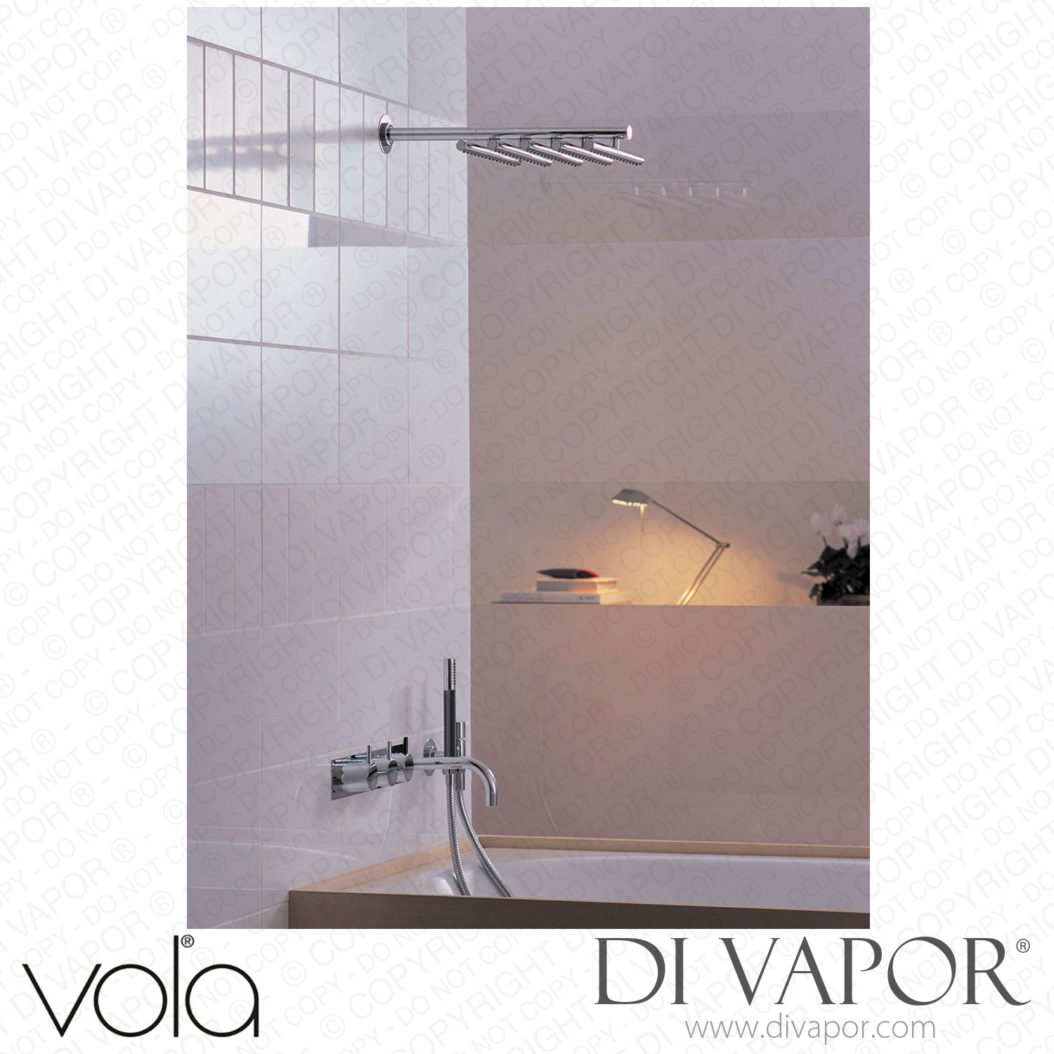 Vola Inch Thermostatic Mixer With Way Diverter Spout Head And