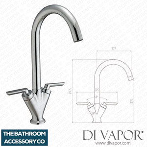 The Bathroom Accessory Company 029.100.005-1 Brushed Nickel Dual Lever Kitchen Sink Mixer Spare Parts