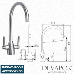 The Bathroom Accessory Company 029.100.008-1 Brushed Dual Lever Kitchen Sink Mixer Spare Parts