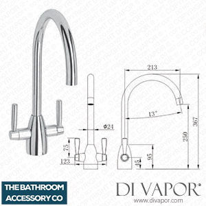 The Bathroom Accessory Company 029.100.008 Dual Lever Kitchen Sink Mixer Spare Parts