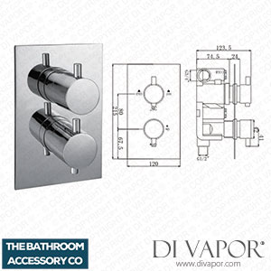 The Bathroom Accessory Company Madison Thermo Shower Valve 2 Handle 1 Outlet 029.36.003 Spare Parts