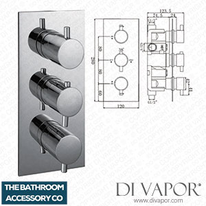 The Bathroom Accessory Company Madison Thermostatic Shower Valve 3 Handle 2 Outlet 029.36.006 Spare Parts