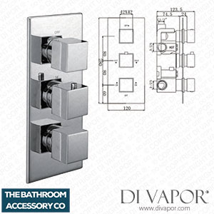 The Bathroom Accessory Company Ruby Concealed Thermostatic Valve 3 Handle 3 Outlet 029.36.010 Spare Parts