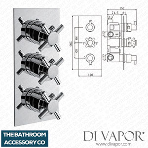 The Bathroom Accessory Company Xceed Thermostatic Shower 3 Handle 3 Outlet 029.36.011 Spare Parts