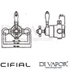 Cifial 040THX300 Techno X300 Dual Control Concealed Shower Valve Dimensions