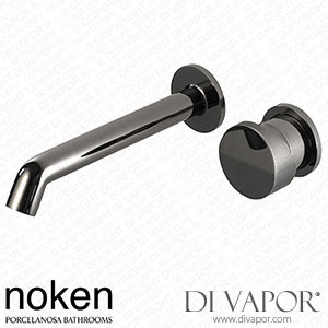 Noken 100190652 External Part for Wall Basin Mixer Rib Handle Round Spout Spare Parts (Porcelanosa NK)