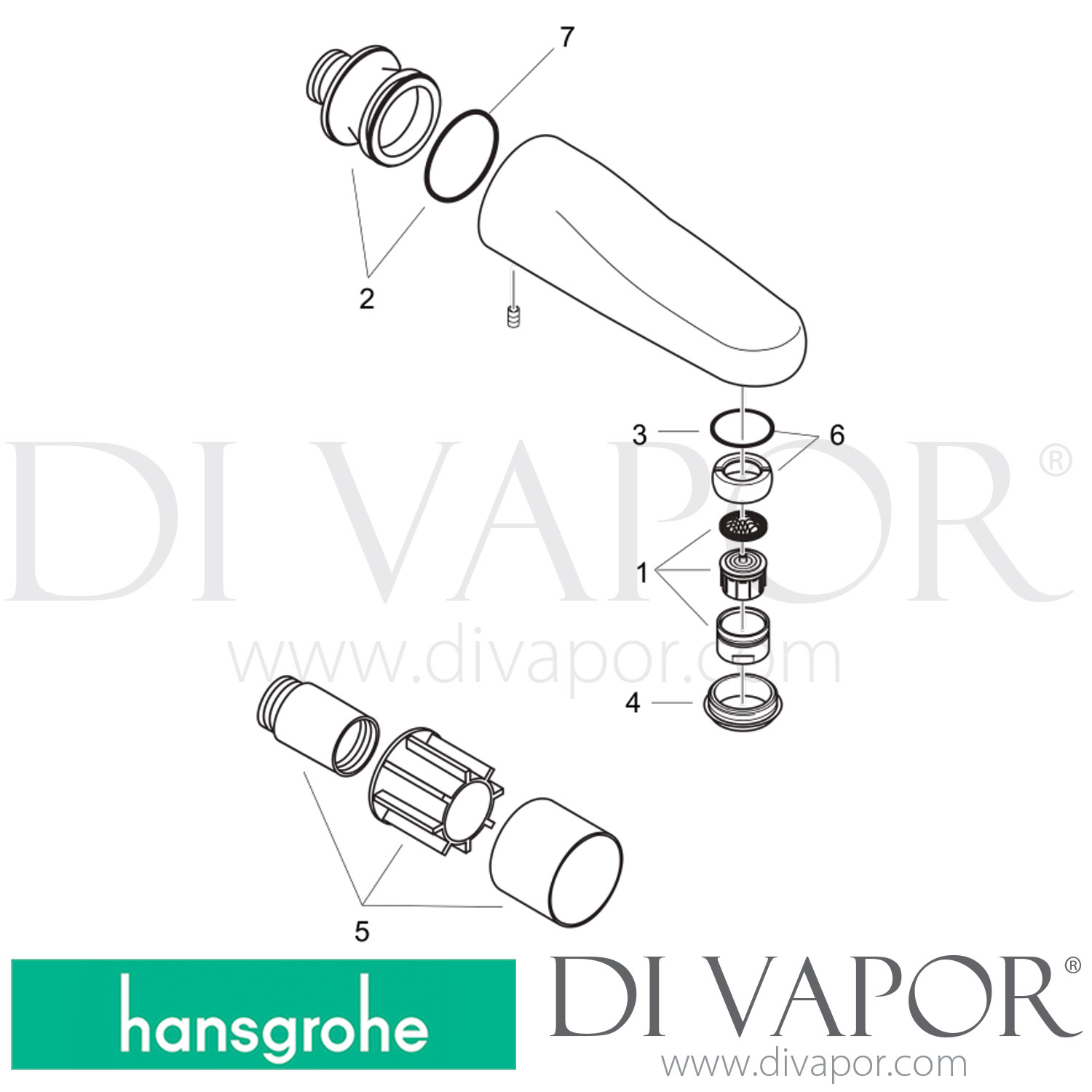 Hansgrohe 13410810 Bath Spout G ?, 04/01 - 02/09 Spare Parts