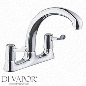 Chrome 1371T 57A Deck-Mounted Dual-Lever Mixer Kitchen Tap Chrome Spare Parts