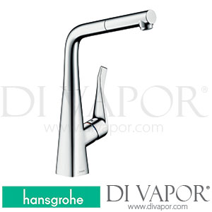 Hansgrohe 14781000 Metris M71 Single Lever Kitchen Mixer 320, Eco, Pull-Out Spout, 1Jet Spare Parts >10/19