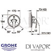 Grohe Eurostyle Single-Lever Bath Shower Mixer Dimensions