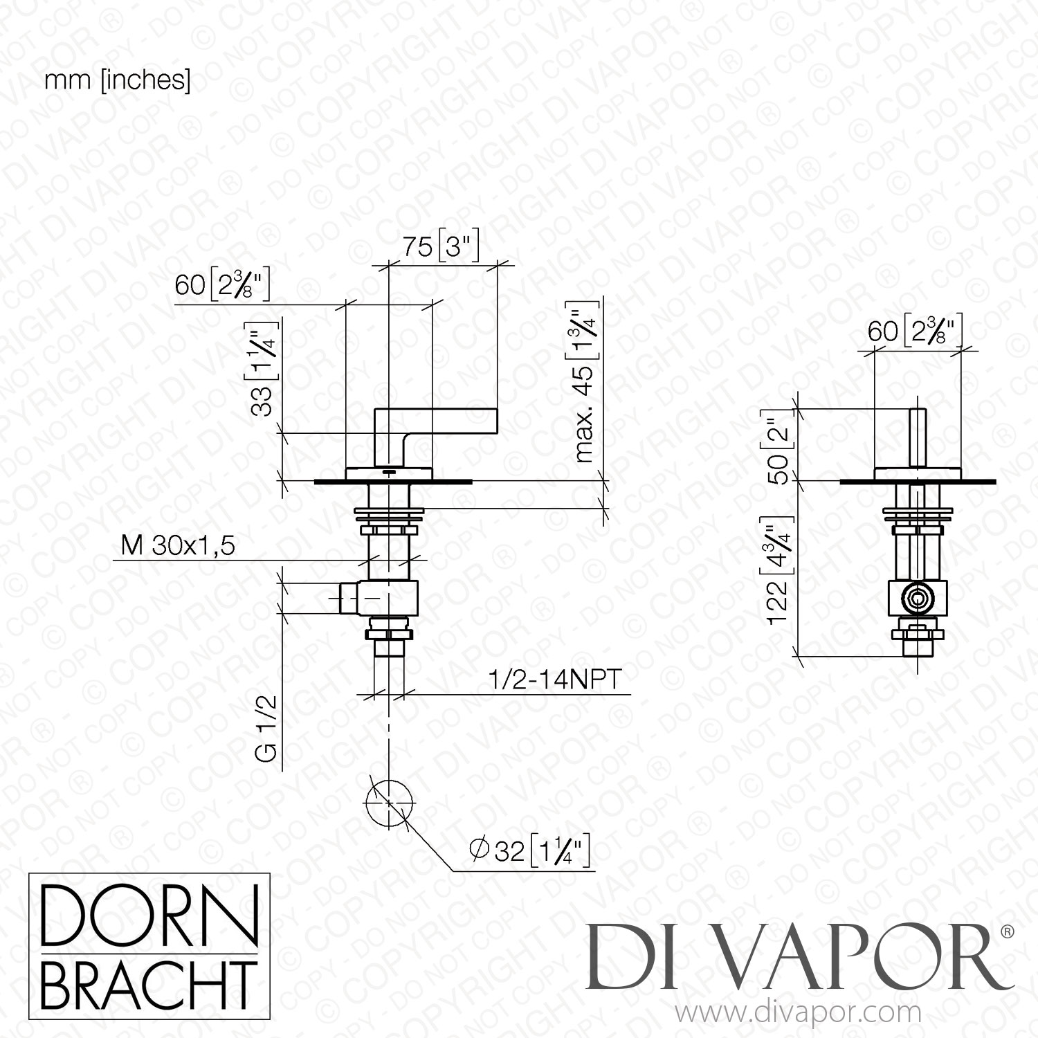 Dornbracht Series Specific Deck Valve Anti Clockwise Closing Cold   Dornbracht Diagram 