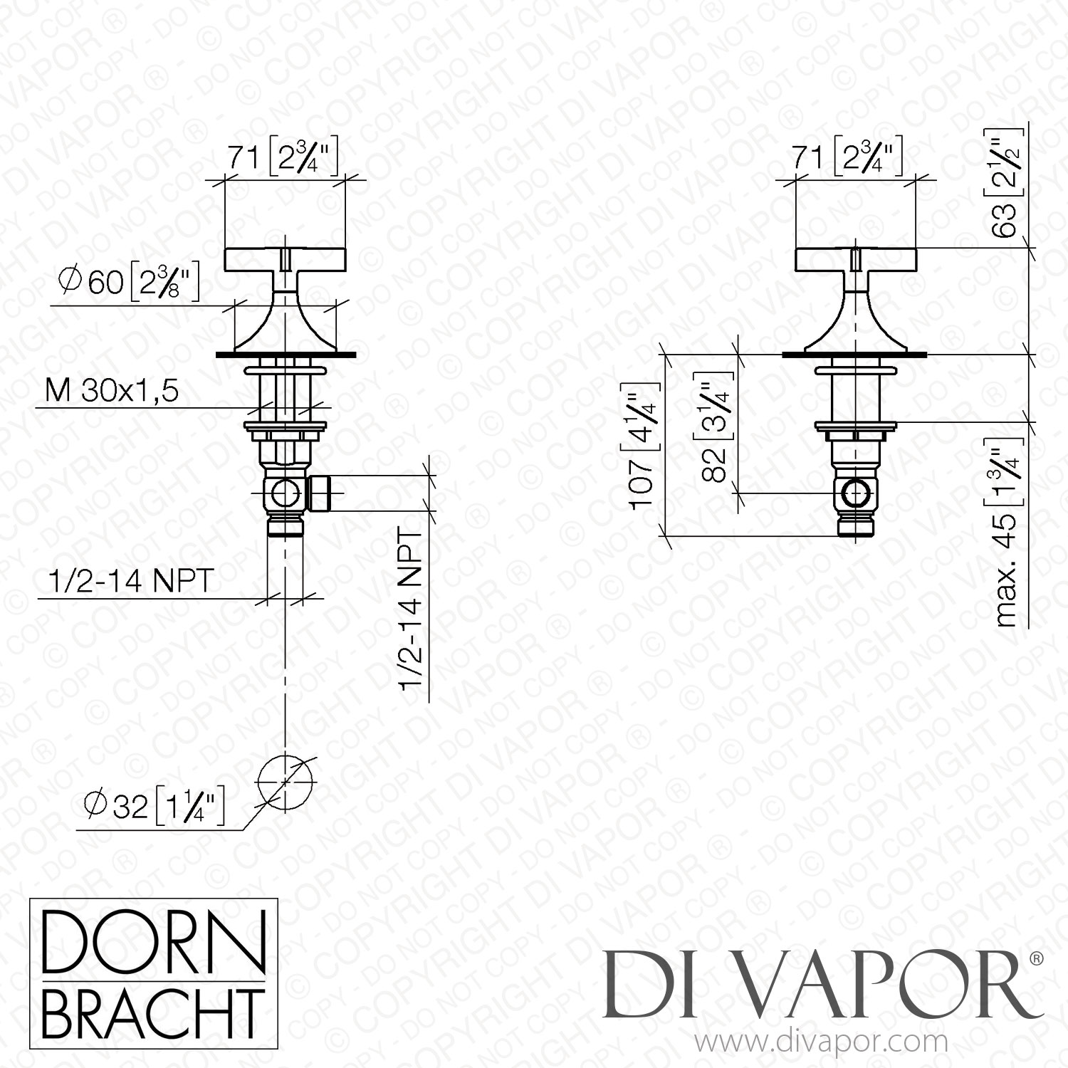 Dornbracht Vaia Deck Valve Clockwise Closing Cold Platinum 20 000 809   Dornbracht Diagram 