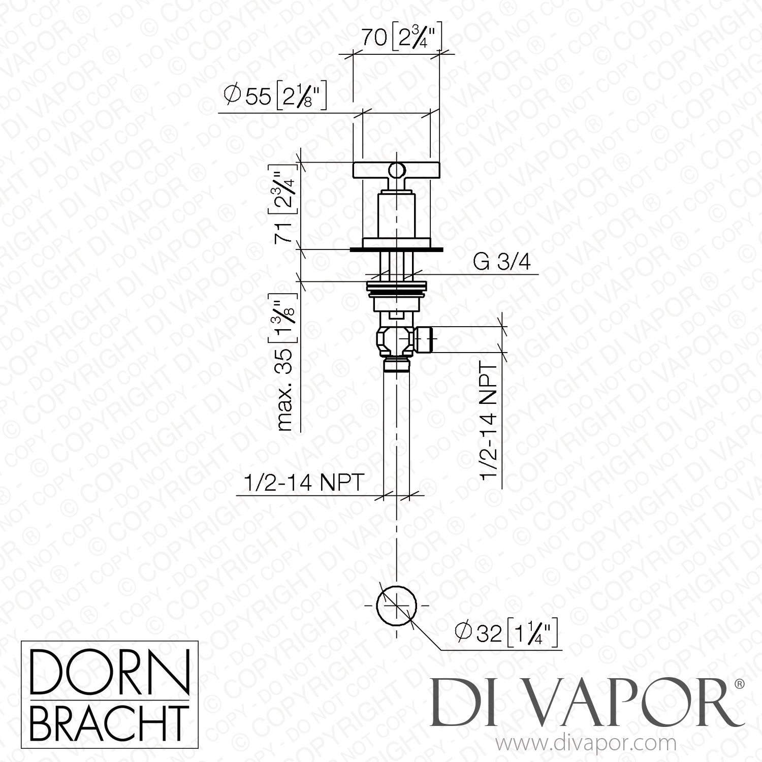 Dornbracht Tara Deck Valve Clockwise Closing Cold Or Hot Platinum 20   Dornbracht Diagram 