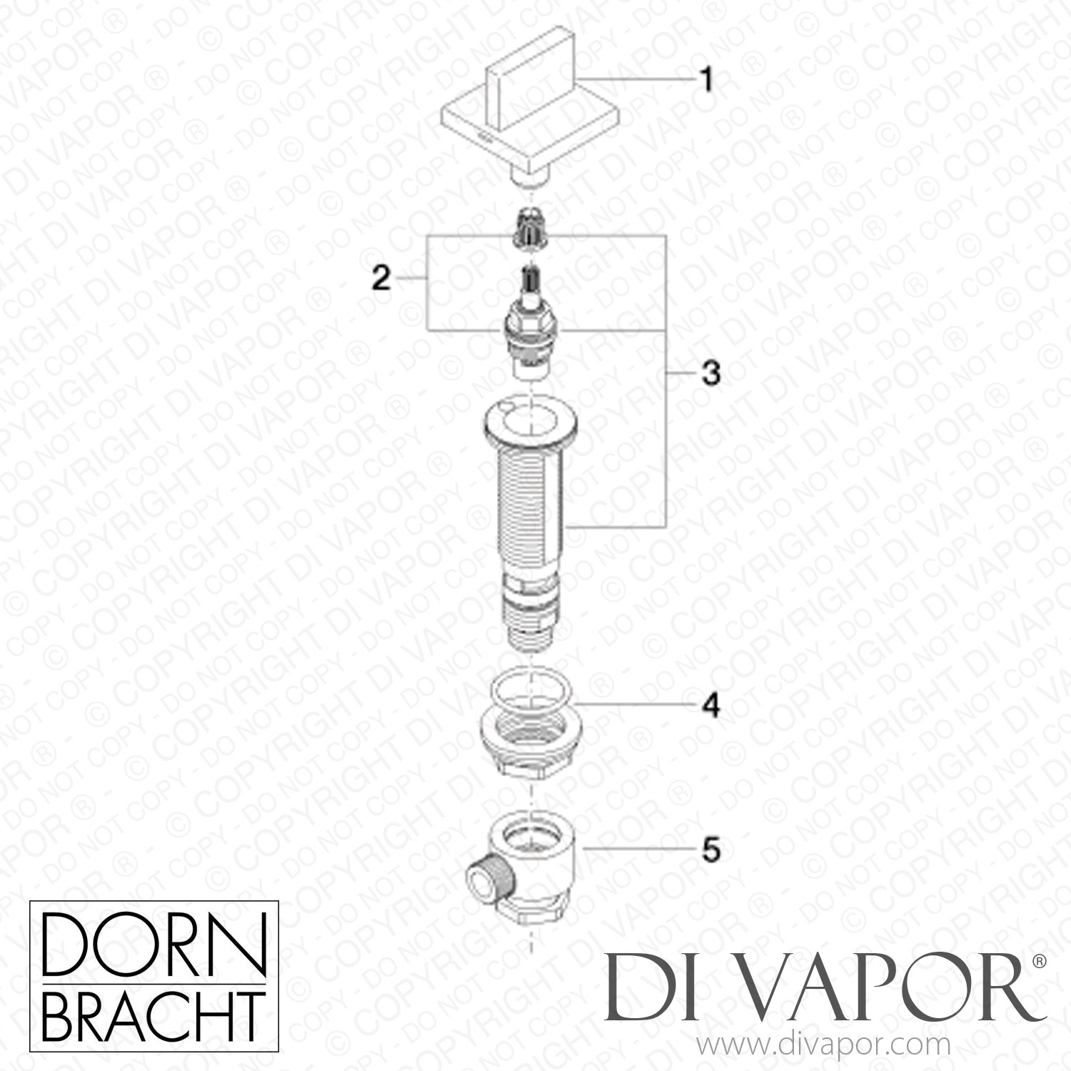 Dornbracht Mem Deck Valve Clockwise Closing Cold Brushed Dark   Dornbracht Tech Diagram 