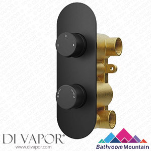 Bathroom Mountain 21050 Ballina Premium Matt Black Round Thermostatic Shower Valve - 2 Outlets Spare Parts