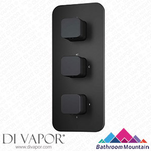 Bathroom Mountain 21054 Galway Premium Matt Black Square Thermostatic Shower Valve - 3 Outlets Spare Parts