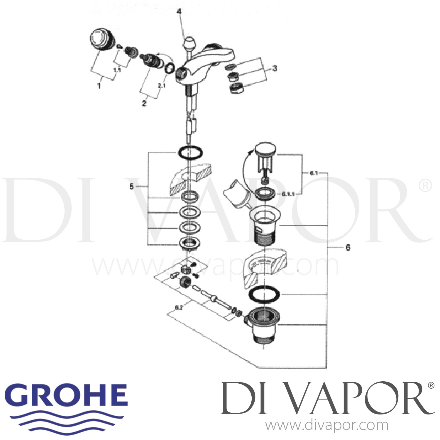 Grohe 21781000 | 21781 Clova Mono Basin Tap Spare Parts