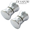 Pair of Shower Door Knob Chrome Handle 3cm x 4.2cm (Solid Metal - Not Hollow)