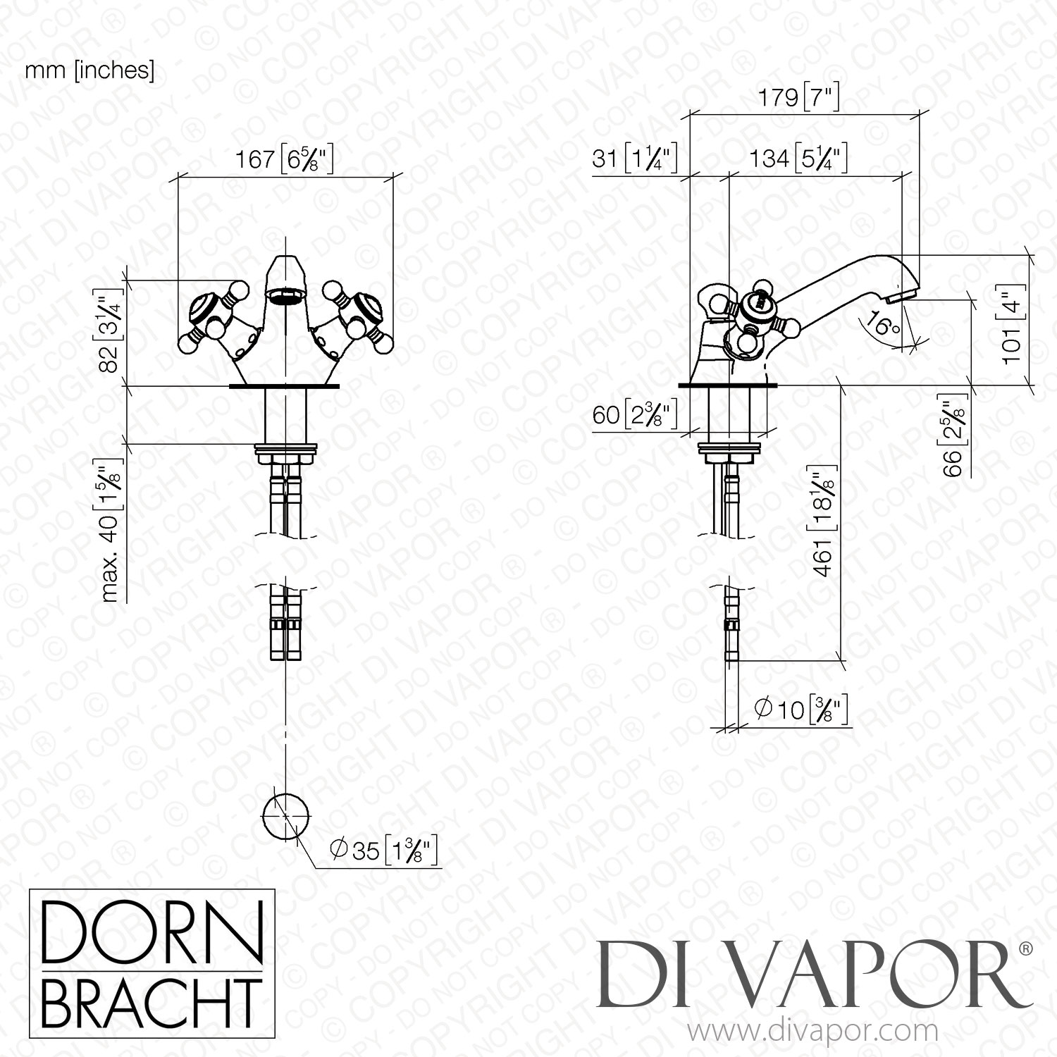 Dornbracht Madison Single Hole Basin Mixer With Pop Up Waste Platinum   Dornbracht Diagram 