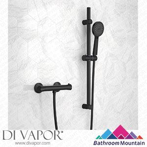 Bathroom Mountain 23003 Lismore Matt Black Round Thermostatic Bar Shower Set Spare Parts