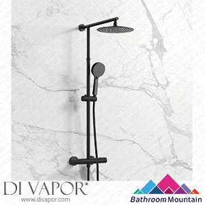 Bathroom Mountain 23014 Ballina Premium Cool Touch Matt Black Round Thermostatic Shower with Large 250mm Head Spare Parts