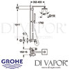 Grohe Eurocube System 150 Shower System Single Lever Mixer Dimensions