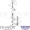 Grohe 23188000 Mixer Spare Tech Diagram