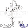 Grohe 23318AL0 Mixer Spare Tech Diagram