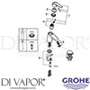 Grohe 23550001 Mixer Spare Tech Diagram