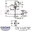 Grohe Atrio Single-Hole Bidet Mixer M-Size Dimensions