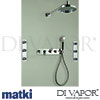 Matki Absolute Triple Outlet Thermostatic Shower Mixer Body Jets Easy Clean Shower Rose Handset Kit 