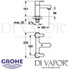 Grohe Eurostyle Cosmopolitan Two Handled Bath Filler Dimensions