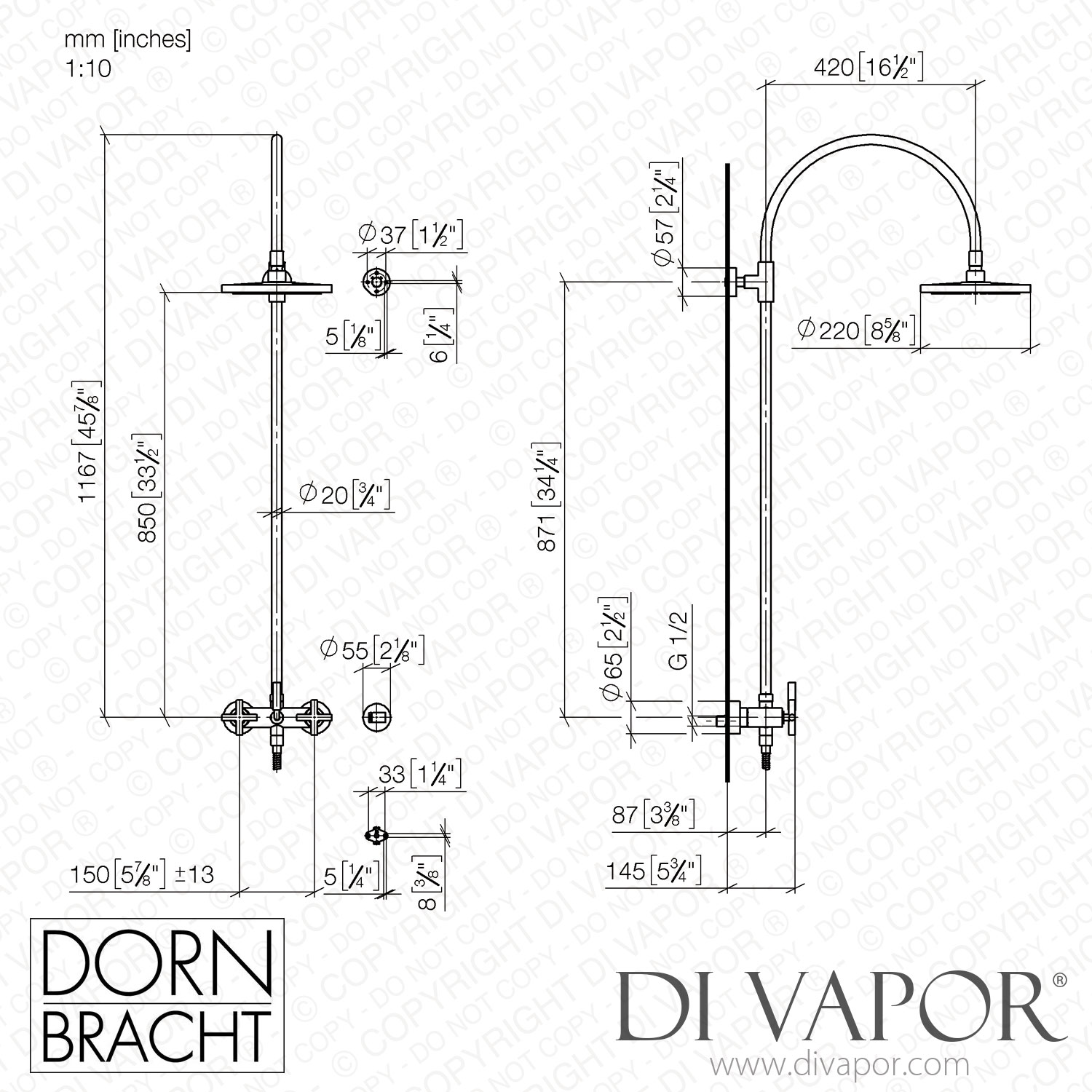 Dornbracht Tara Showerpipe With Shower Mixer Without Hand Shower   Dornbracht Diagram 