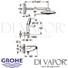 Grohe Rainshower System SmartControl Duo 360 Combi Shower Thermostat Dimensions