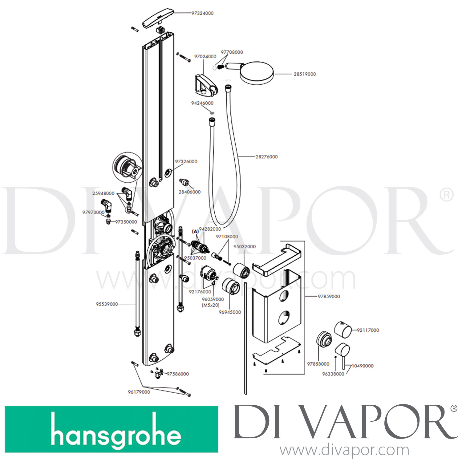 Hansgrohe 27005000 Raindance S Raindance S Shower Panel for Exposed