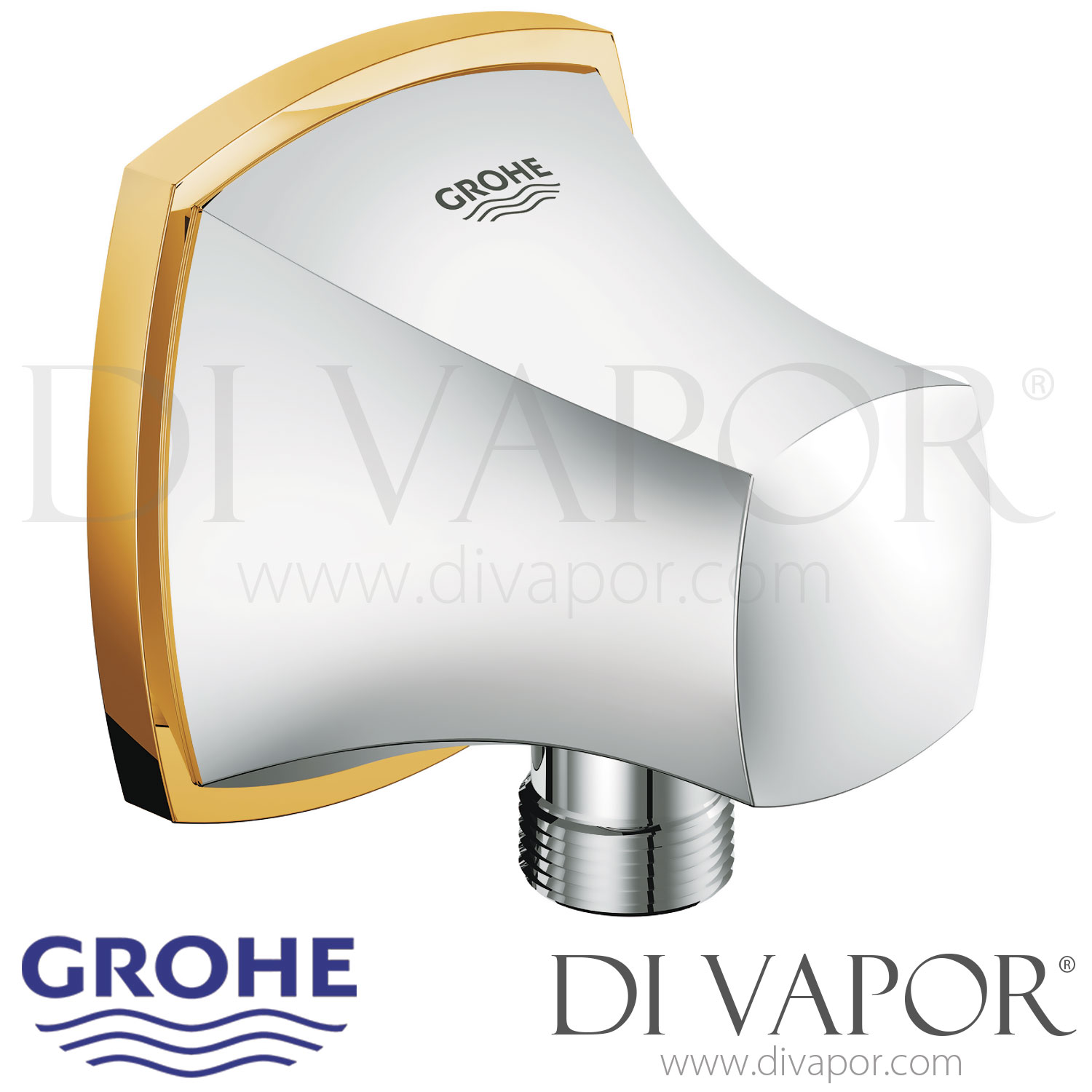 Grohe 27970IG0 Grandera Chrome and Gold Shower Outlet Elbow (1/2