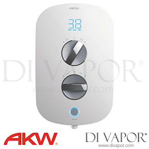 AKW 29025 iTherm White 9.5kW Thermostatic Electric Shower with Standard Kit Spare Parts