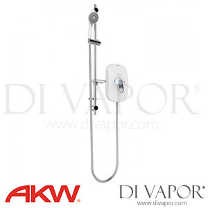 AKW 29090WH SmartCare Lever 8.5kW White Electric Shower with Silver/White Kit Spare Parts