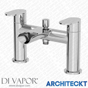 Architeckt 2TAPB031CNH Bath Mixer Filler Double Lever Tap Luxurious Modern Chrome Deck Mounted Hot Cold Spare Parts