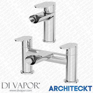 Architeckt 2TAPB031SET1 Bathroom Waterfall Mono Basin Sink Mixer Tap Bath Filler Mixer Tap Set Chrome Spare Parts