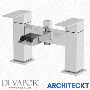 Architeckt 2TAPB032CNH Modern Bath Mixer Filler Tap Chrome Waterfall Spout Twin Lever Shower Bathroom Spare Parts