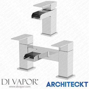 Architeckt 2TAPB032SET1 Waterfall Bathroom Basin Mono Mixer Tap Bath Mixer Tap Set Chrome Lever Modern Spare Parts