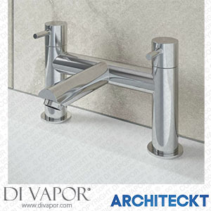 Architeckt 2TAPB040B Modern Bathroom Bath Filler Mixer Tap Brass Deck Mounted Round Chrome Twin Lever Spare Parts