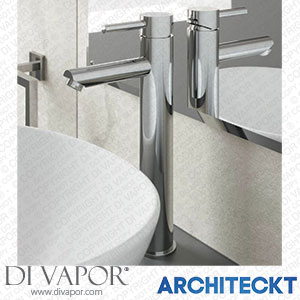 Architeckt 2TAPB040D Modern Bathroom High Rise Basin Mixer Tap Tall Chrome Single Lever Solid Brass Spare Parts