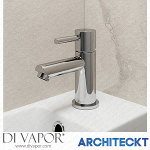 Architeckt 2TAPB040E Modern Cloakroom Mini Mono Basin Sink Mixer Tap Brass Single Lever Round Chrome Spare Parts