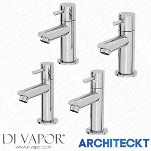 Architeckt 2TAPB040SET3 Modern Bathroom Pillar Sink Tap Basin Head Bath Tap Set Pair Twin Chrome Spare Parts