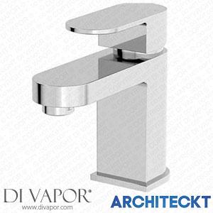 Architeckt 2TAPB042A Modern Bathroom Mono Basin Sink Mixer Tap Chrome Single Lever Curved Cloakroom Spare Parts