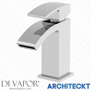 Architeckt 2TAPB044A Modern Bathroom Mono Basin Sink Mixer Tap Curved Spout Lever Handle Chrome Spare Parts