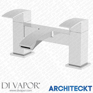 Architeckt 2TAPB044B Modern Bathroom Bath Mixer Filler Tap Curved Spout Square Lever Handles Chrome Spare Parts