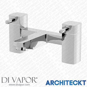 Architeckt 2TAPB045B Modern Bathroom Bath Filler Mixer Tap Square Chrome Deck Mounted Lever Handles Spare Parts